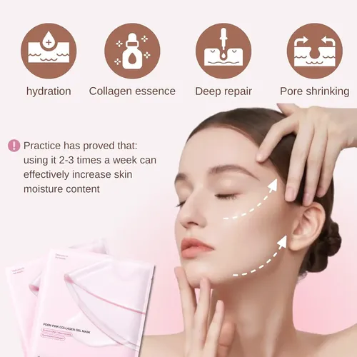 Mascarilla De Gel De Colágeno Rosa Pdrn, Reparadora E Ilumin