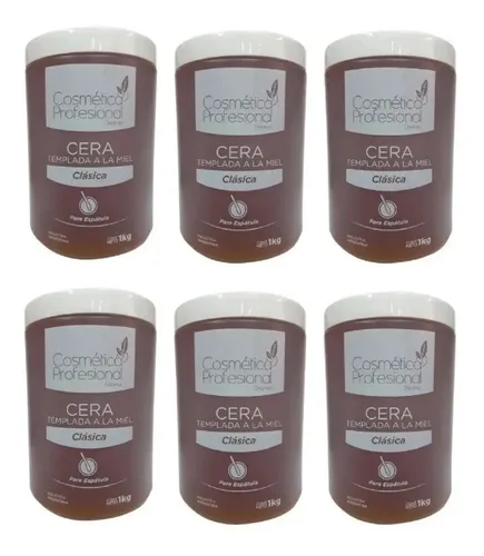 Cera Depilatoria Natural Cosmética Profesional 1kg X6uni