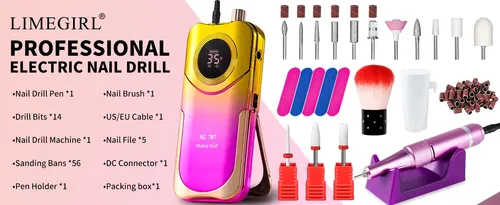 Lima Uñas Sg707 35000rpm Recargable Portátil Kit Uñas
