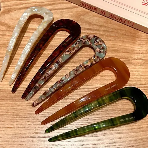 Accesorio De Pelo Acrílico En Forma De Horquilla En Forma De