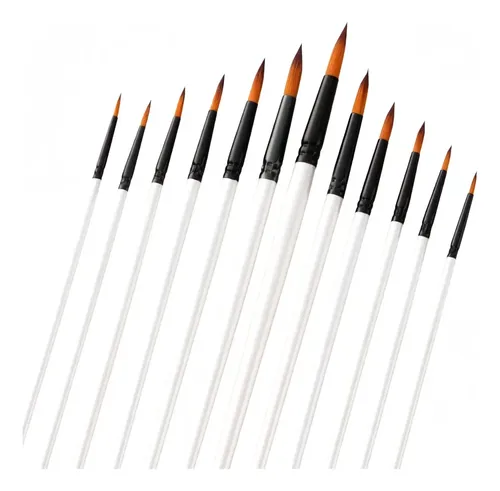 Juego De 12 Pinceles Profesionales De Nailon Para El Cabello