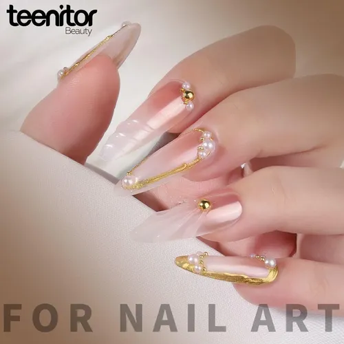 Kit Polvo Cromado Para Uñas Teenitor Perla Oro Plata