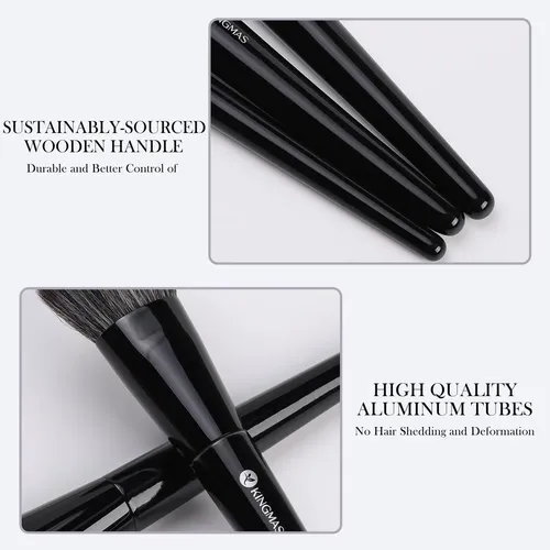 Set De Brochas De Maquillaje Kingmas Kabuki, 3 Unidades, Ang