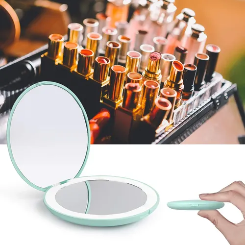 Espejo De Maquillaje Wobsion Con Luz Led Para Viajes, Aument