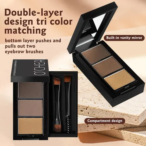3color Eyebrow Powder Black Brown Lift Eyebrow Waterproof Co