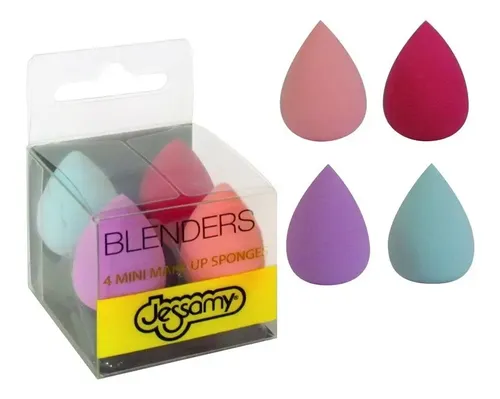 Jessamy Mini Blenders Gota 3D Cisne x4 Esponjas Maquillaje Látex