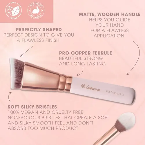 Pro Juego De Brochas Para Contorno Facial ‘ Kit De Esculpido Rosa