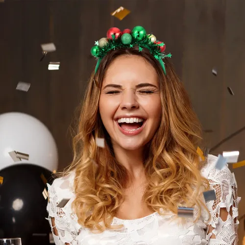 Diadema De Navidad Con Bolas Diadema Navideña Para Pelo
