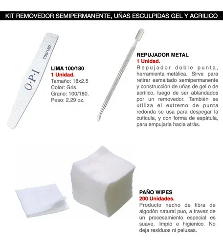 Kit Removedor Uv Esmalte Semipermanentes Broche Wipe Gel 500