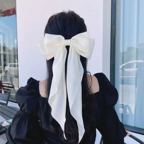 Set De 4 Lazos De Satén Grandes Para El Cabello