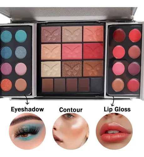 +un Set De Maquillaje De Belleza Portátil Profesional Con 12