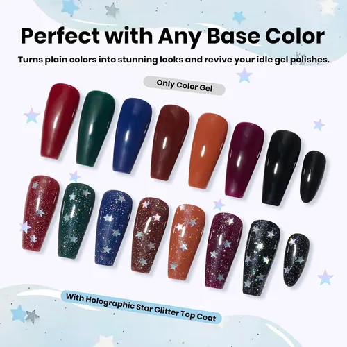 Capa De Uñas Con Purpurina Beetles 15ml Top Coat Glitter