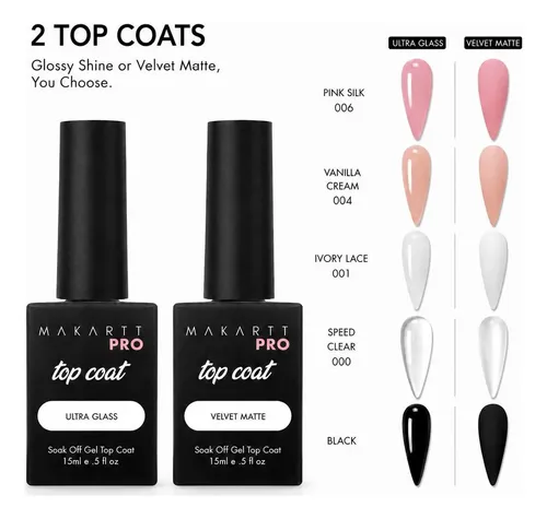 Set Top Coat Gloss/matte Makarttpro 0.25 Fl Oz (2 Piezas)