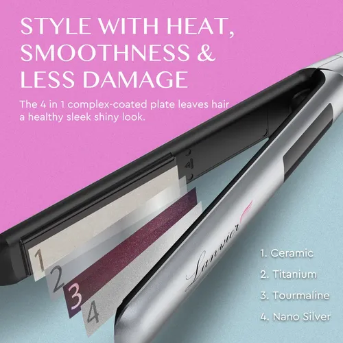 Plancha Para Cabello Lanvier 2 En 1 Nano Cerámica