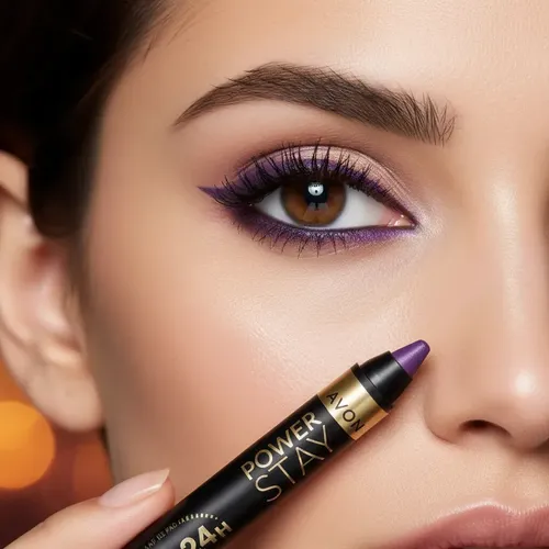Delineador En Gel Para Ojos Avon Larga Duración Acabado Brillante Color Ultra Violet / Violeta