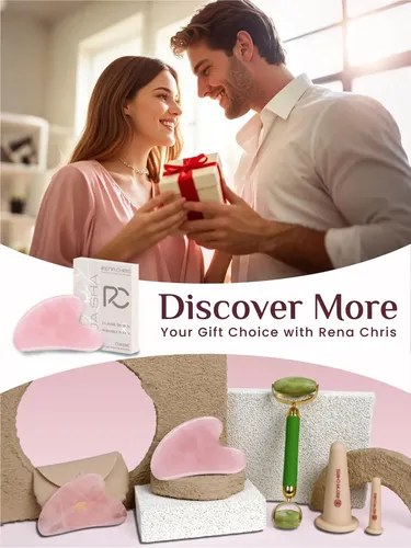 Gua Sha Cuarzo Rosa Jade Herramienta Masaje Facial Piedra