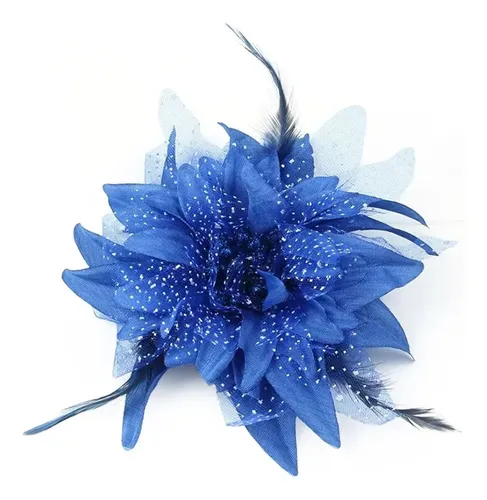 Broche Moderno Con Plumas, Pinza Para El Pelo, Cuentas De Fl