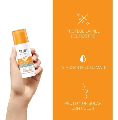 Eucerin Sun Fps50 Oil Control Tinted Toque Seco Medio