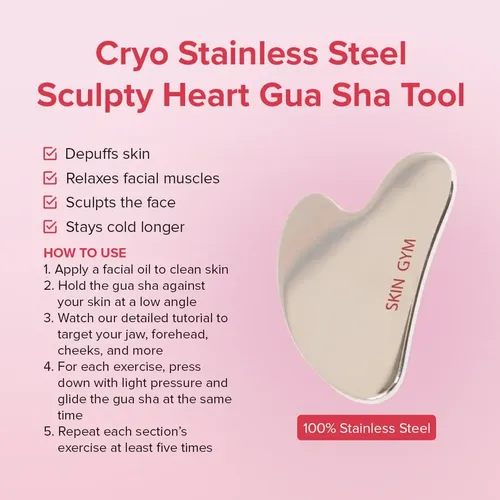 Masajeador Facial Skin Gym Cryo Sculpty Heart Gu De Acero In