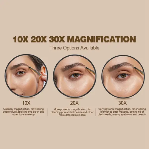 Espejo De Maquillaje Con Aumento De 30 Aumentos Y Amplificad