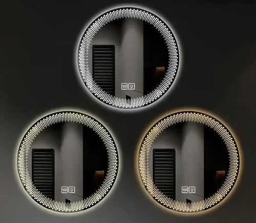 Espejo Circular Led 60cm Touch Antiempañante Luz Fria Calida B-1060