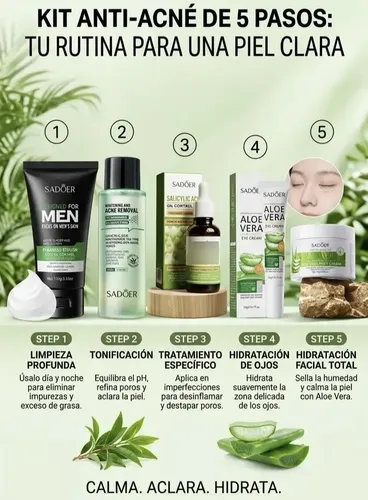 Kit Skincare Rutina Facial Antiacné Sadoer