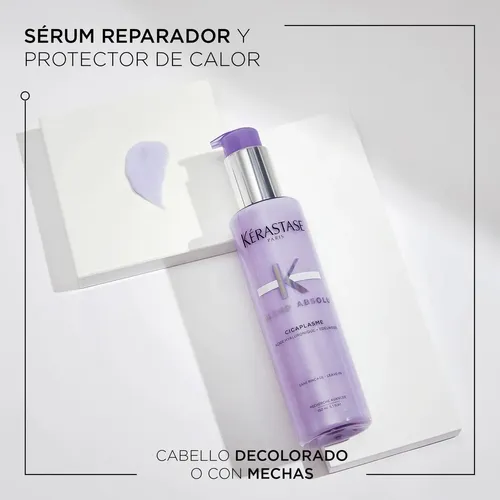 Kérastase Blond Absolu Cicaplasme Sérum Termoprotector para Cabello Rubio, Teñido o Decolorado, Sin Enjuague, con Filtro UV, Protege, Nutre y Controla el Frizz, 150 ml