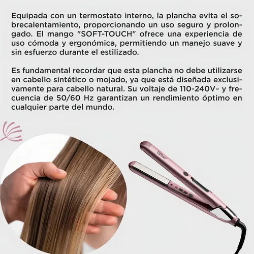 Planchita Eurostil Para Pelo Titanium Rosa Color Rosa