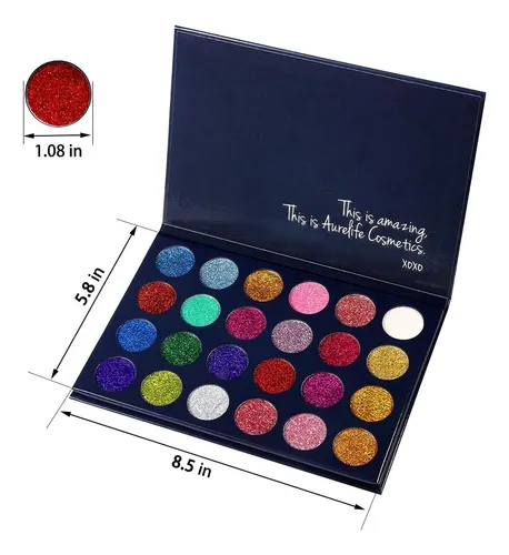 Aolailiya Paleta Sombras Glitter 24 Colores