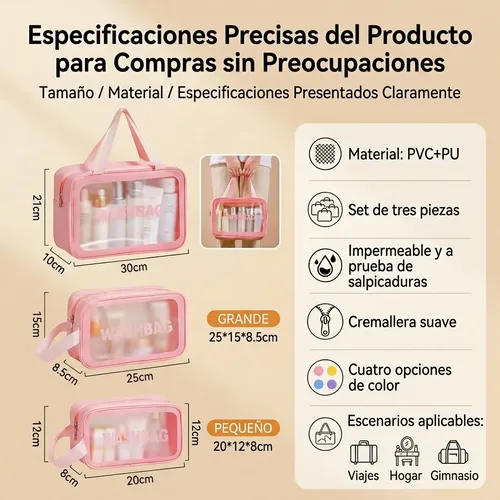 #*set 3 Neceseres Organizadores De Viaje Washbag Negro*# .