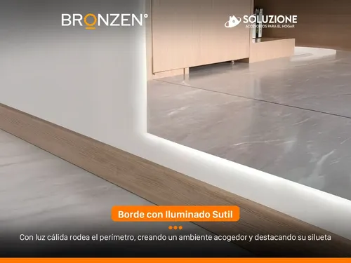 Espejo Forma Medio Premium Luz Led Trasera 165 X 60 Cm