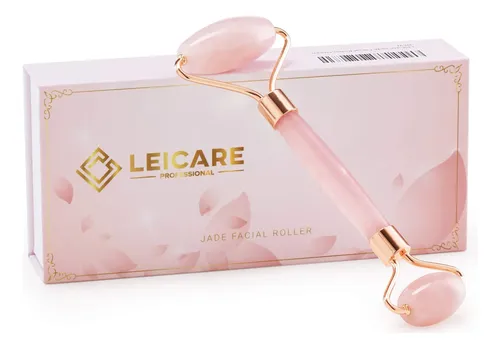 Rodillo De Jade Facial Cuarzo Rosa Masajeador Antiarrugas