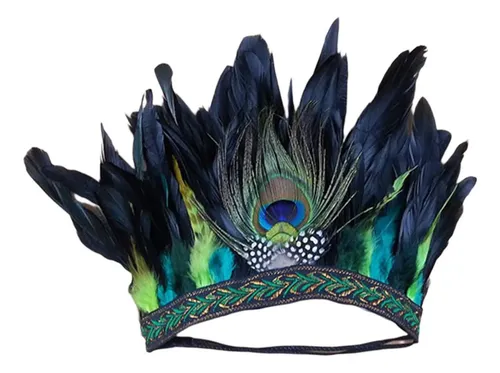 Diadema India Con Plumas, Accesorios Para Disfraz, Para Adul