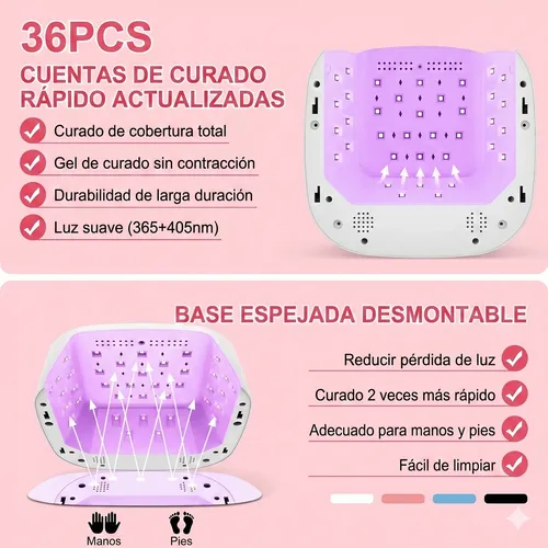 Cabina Uv Led Inalámbrica 80w Recargable Uñas Gel Manicura