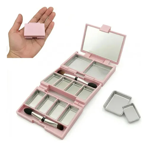 Paleta Magnética Plegable Para Maquillaje 10 Pan Con Espejo