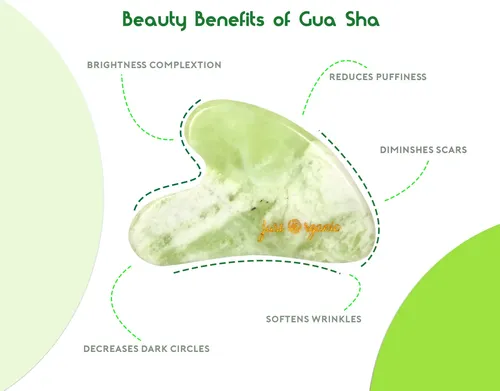 Set Rodillo Jade Y Gua Sha Facial Masajeador Verde