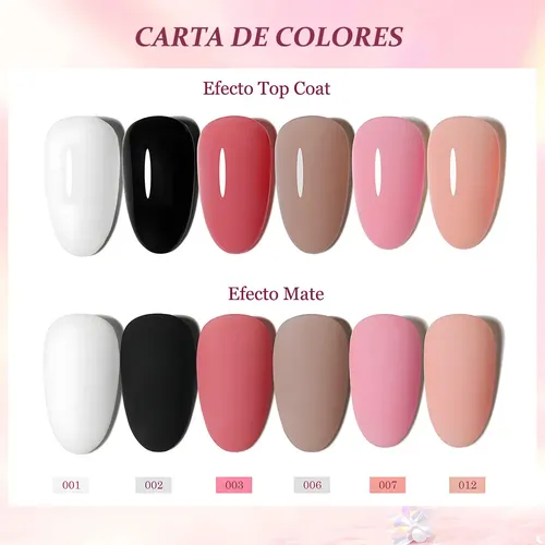 Geles Esmalte Kit Para Uñas Con Lámpara Led/uv Manicura Set Light Pink, Milk White, Pink, Clear, Nude