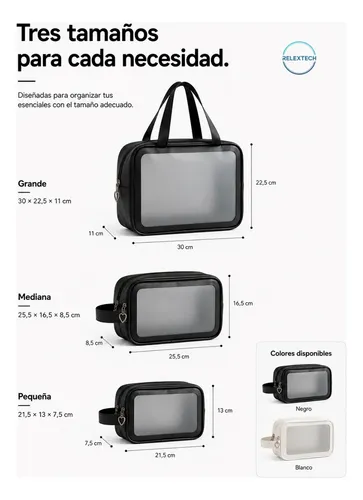 Set Bolsas Organizadoras Para Cosméticos Impermeables Viaje
