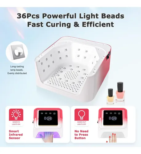 Lámpara De Uñas Uv Led Inalámbrica Meremit 108w Con