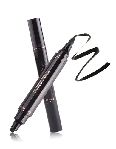 Delineador Liquido Negro Fibra Y Sello Ojo De Gato