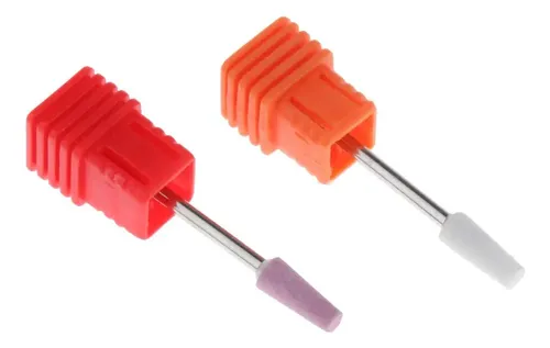 2x Broca Para Taladro De Uñas Rotativo Blanco Y Rosa