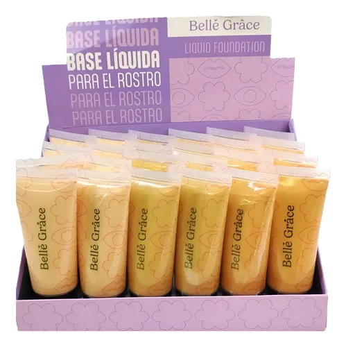 Set 24 Bases Maquillaje Liquida Foundation Belle Grace Pomo