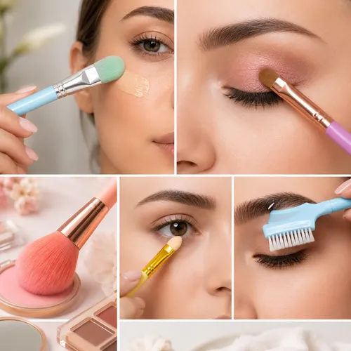 Set De 5 Brochas De Maquillaje Con Peine Para Cejas Make Up