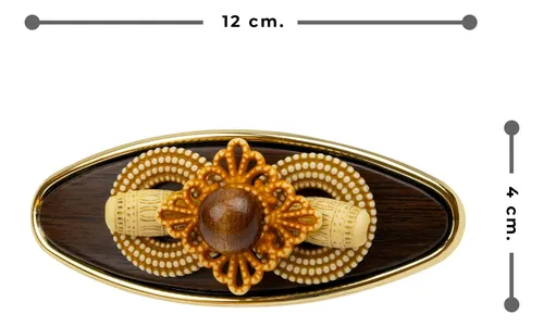Hebilla Grande Ovalada De Madera Y Cordón Trenzado Pack X 12
