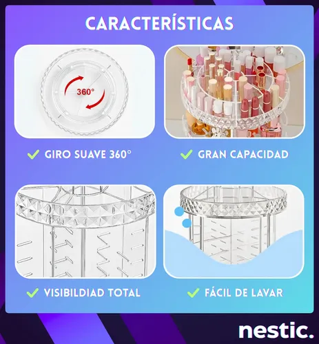 Organizador De Cosméticos Giratorio Maquillaje Crema Perfume