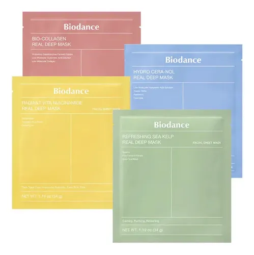 Mascarillas Faciales Biodance Real Deep Mask Kit X4colores