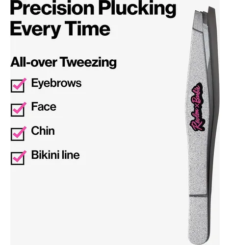 Pinza Revlon X Barbie, Acero Inoxidable, Punta Inclinada