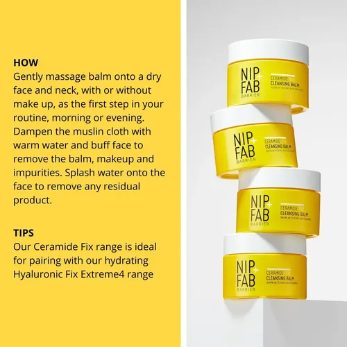 Bálsamo Limpiador Nip+fab Ceramide Fix, 2.53 Onzas Líquidas