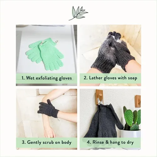 Guantes Exfoliantes Bare Botanics Menta Pack 4 Unidades