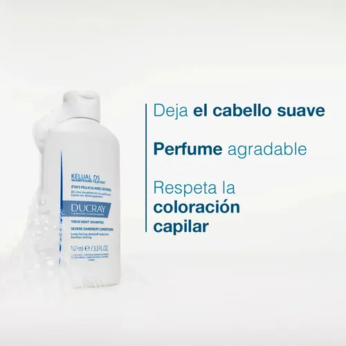 Shampoo Ducray Kelual DS Caspa severa persistente en botella X100ml